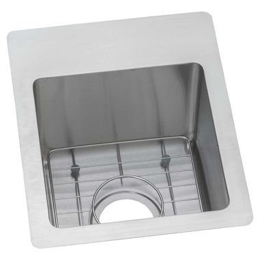 Click here to see Elkay ECTSR13169BGMR2 Elkay ECTSR13169BGMR2 13 L x 16 W x 9 D Universal Mount Bar Sink with Bottom Grid-2 Faucet Holes, Stainless Steel