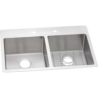 Click here to see Elkay ECTSR33229BG2 Elkay ECTSR33229BG2 Crosstown Stainless Steel Equal Double Bowl Dual Mount Sink Kit