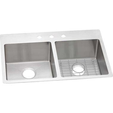 Click here to see Elkay ECTSR33229BG3 Elkay ECTSR33229BG3 Crosstown Stainless Steel Equal Double Bowl Dual Mount Sink Kit