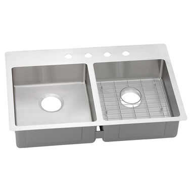 Click here to see Elkay ECTSRAD33226BG0 Elkay ECTSRAD33226BG0 Crosstown Stainless Steel Equal Double Bowl Dual Mount Sink Kit