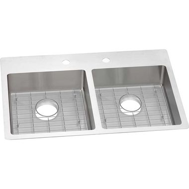 Click here to see Elkay ECTSRAD33226BG2 Elkay ECTSRAD33226BG2 Crosstown Stainless Steel Equal Double Bowl Dual Mount ADA Sink Kit