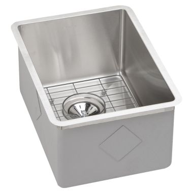 Click here to see Elkay ECTRU12179DBG Elkay ECTRU12179DBG Crosstown Stainless Single Bowl Undermount Bar Sink Kit, Satin