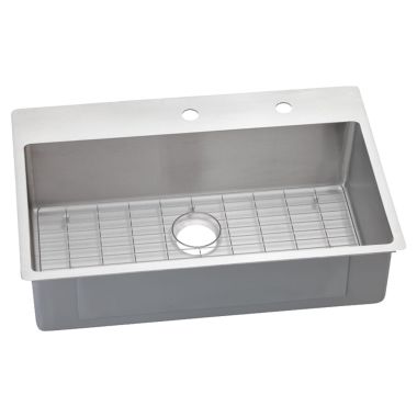 Click here to see Elkay ECTSRS33229BGFR2 Elkay ECTSRS33229BGFR2 Polished Satin Single Bowl Dual Mount Sink Kit