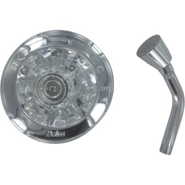 Click here to see Delta T1343-TP Delta Monitor 13 Series Single-Handle Pressure-Balanced Shower Faucet, Crystal Handle, Chrome, Tract Pack - T1343-TP