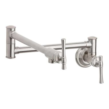 Click here to see Elkay LKEC2091LS Elkay Explore Wall-Mount Pot Filler Faucet, Lever Handles, Lustrous Steel - LKEC2091LS