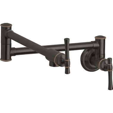 Click here to see Elkay LKEC2091RB Elkay Explore Wall-Mount Pot Filler Faucet, Lever Handles, Oil Rubbed Bronze - LKEC2091RB