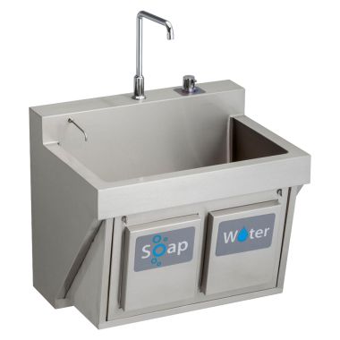 Click here to see Elkay EWSF13026KWC ELKAY EWSF13026KWC MANUAL SINGLE STATION SCRUB SINK W/ KNEE ACTIVATED WATER