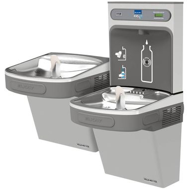 Click here to see Elkay EZSTLG8WSLK Elkay EZSTLG8WSLK EZH2O Bottle Filling Station & Versatile Bi-Level ADA Cooler, Light Gray