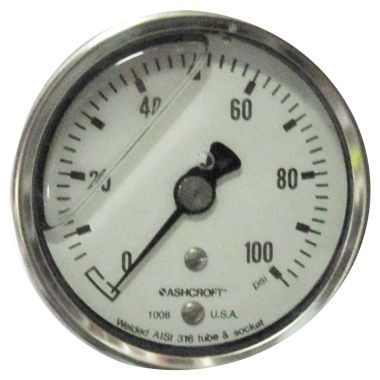 Click here to see Commodity  GAUGEL100 EILPG1002-4BNL 100# LIQUID PRESS GAUGE BACK MOUNT