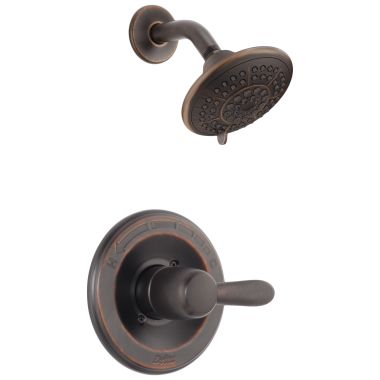 Click here to see Delta T14238-RB Delta Lahara Monitor 14 Series Single-Handle Shower Faucet with 5-Setting Rain Showerhead, 1.75 GPM, Lever Handle, Venetian Bronze - T14238-RB