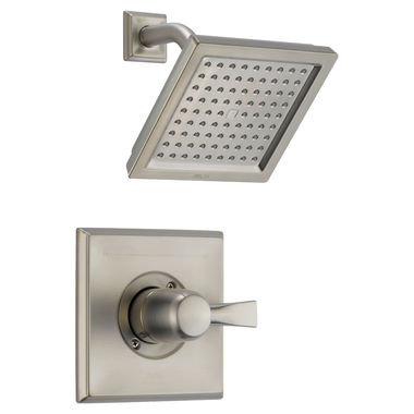 Click here to see Delta T14251-SS Delta Dryden Monitor 14 Series Single-Handle Shower Faucet with Single-Setting Rain Showerhead, 2.5 GPM, Lever Handle, Stainless - T14251-SS