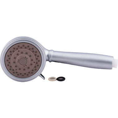 Click here to see Moen 128875PM Moen 4in Massaging Hand Shower, 4-Function, Round, 2.5 GPM, Platinum - 128875PM