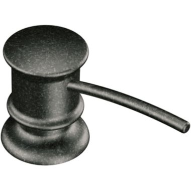 Click here to see Moen 3944PW Moen 18oz Refillable Soap/Lotion Dispenser for Kitchen/Bathroom, Round, Pewter - 3944PW