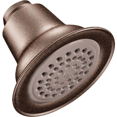 Click here to see Moen 6303ORB Moen Easy Clean XLT Single-Spray Function Shower Head, Round, 3-1/2in Diameter Spray Head, Fixed Wall-Mount, Full Spray, 2.5 GPM, Oil Rubbed Bronze - 6303ORB
