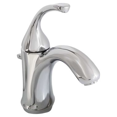 Click here to see Kohler 10215-4-CP Kohler Forte Single-Handle Polished Chrome Bathroom Sink Faucet with Metal Pop-Up, 1.2 GPM, Single-Hole, Top Lever Handle, Brass - K-10215-4-CP 