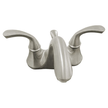 Click here to see Kohler 10270-4-BN Kohler Forte Two-Handle Centerset Deck-Mount Bathroom Faucet with Metal Pop-Up Drain, Lever Handles, ADA, 1.2 GPM, Vibrant Brushed Nickel - K-10270-4-BN