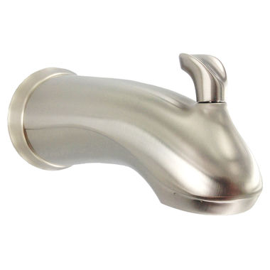 Click here to see Kohler 10281-4-BN Kohler Forte Brushed Nickel Tub Spout with Pull-Up Diverter, Sculped Lift Rod, 5-1/4in Spout Reach, Wall-Mount Slip Fit Connection - K-10281-4-BN