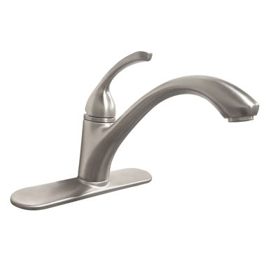 Click here to see Kohler 10411-BN Kohler Forte Single Handle Kitchen Faucet, Brushed Nickel - K-10411-BN