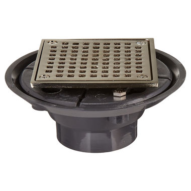 Click here to see Jones Stephens D5094BN Jones Stephens 2 Inch x 3 Inch Brushed Nickel Shower Drain With Strainer - D5094BN