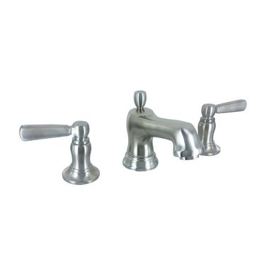 Click here to see Kohler 10577-4-BN Kohler Bancroft Two-Handle Brushed Nickel Widespread Bathroom Faucet with Pop-Up Drain, 1.2 GPM, WaterSense, Lever Handle, Three-Hole - K-10577-4-BN