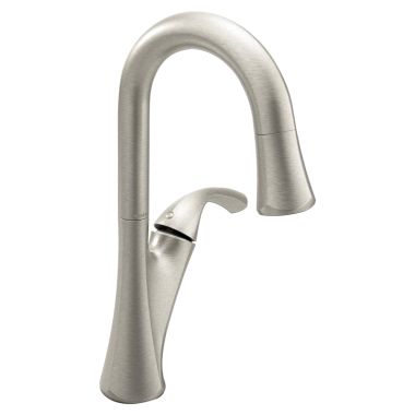 Click here to see Moen 6124SRS Moen Notch Single Handle Pull-Down Bar/Prep Faucet, Spot Resist Stainless - 6124SRS
