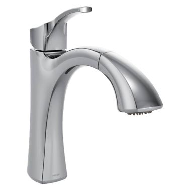 Click here to see Moen 9125C Moen Voss Single Handle High Arc Pull-Out Kitchen Faucet, Chrome - 9125C