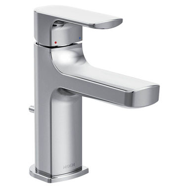 Click here to see Moen 6900 Moen Rizon One-Handle Low Arc Chrome Bathroom Faucet with Metal Lift Rod Drain, WaterSense Certified, Flexible Supply Line - 6900