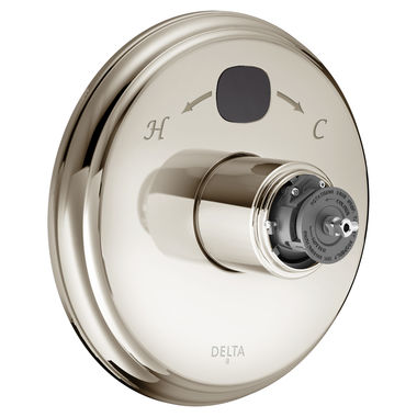 Click here to see Delta T14000-PNT2O-LHP Delta T14000-PNT20-LHP Round Victorian Temp2O Valve Only Trim in Polished Nickel