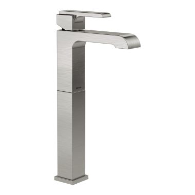Click here to see Delta 767LF-SS Delta Ara Angular Spout Stainless Vessel Lavatory Faucet with 6-7/16