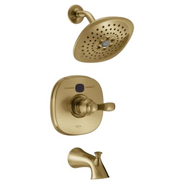 Click here to see Delta T14403-CZT2O Delta T14403-CZT2O Transitional 14 Series Temp2O Tub & Shower Trim, Champagne Bronze