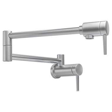 Click here to see Delta 1165LF-AR Delta Contemporary Wall-Mount Pot Filler Faucet, Arctic Stainless - 1165LF-AR