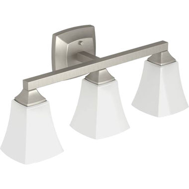 Click here to see Moen YB5163BN Moen Voss 3-Globe Bathroom Vanity Light, Brushed Nickel - YB5163BN