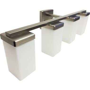 Click here to see Moen YB8864BN Moen 90 Degree 4-Globe Bathroom Vanity Light, Brushed Nickel - YB8864BN