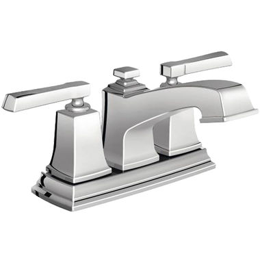 Click here to see Moen 6010 Moen Boardwalk Two-Handle Chrome Centerset Bathroom Faucet with Pop-Up Drain, 1.2 GPM, ADA Lever Handle, Three-Hole, WaterSense - 6010