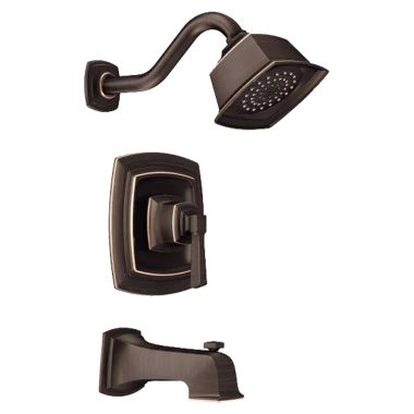 Click here to see Moen T2163EPBRB Moen Boardwalk Posi-Temp Tub and Shower Faucet, 1.75 GPM, 1-Function, Single Lever Handle, Eco-Performance, Diverter Spout, Mediterranean Bronze - T2163EPBRB