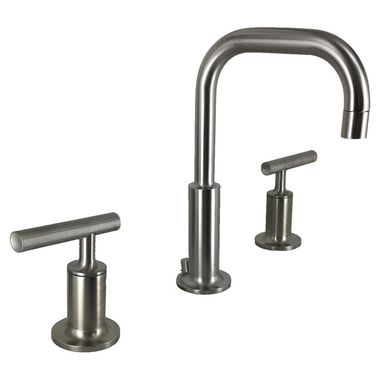 Click here to see Kohler 14406-4-BN Kohler Purist Two-Handle Widespread Bathroom Faucet with Metal Pop-Up, Lever Handle, 1.2 GPM, Brushed Nickel - K-14406-4-BN