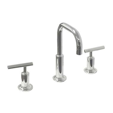 Click here to see Kohler 14406-4-CP Kohler Purist Two-Handle Widespread Bathroom Faucet with Metal Pop-Up, Lever Handle, 1.2 GPM, Polished Chrome - K-14406-4-CP