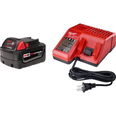 Click here to see Milwaukee 48-59-1813 Milwaukee M18 REDLITHIUM XC3.0 Battery and Charger Starter Kit - 48-59-1813 