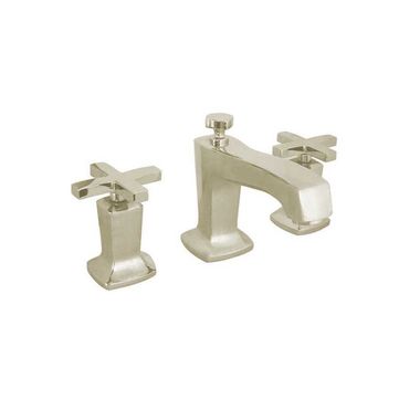 Click here to see Kohler 16232-3-SN Kohler Margaux Two-Handle Polished Nickel Widespread Bathroom Faucet with Pop-Up Drain, 1.2 GPM, Cross Handle, Three-Hole, Metal - K-16232-3-SN