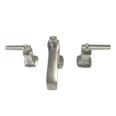 Click here to see Kohler 16232-4-BN Kohler Margaux Two-Handle Brushed Nickel Widespread Bathroom Faucet with Pop-Up Drain, Lever Handle, 1.2 GPM, Three-Hole, Brass - K-16232-4-BN