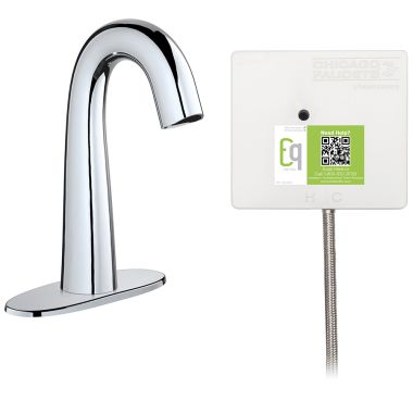 Click here to see Chicago Faucet EQ-C12A-41ABCP Chicago Faucets EQ-C12A-41ABCP EQ Chrome EQ High Arc Series Lavatory Sink Faucet with Hands-free Infrared Detection