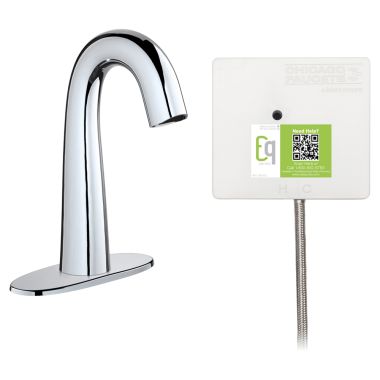Click here to see Chicago Faucet EQ-C12A-31ABCP Chicago Faucets EQ-C12A-31ABCP EQ Chrome EQ High Arc Series Lavatory Sink Faucet with Hands-free Infrared Detection