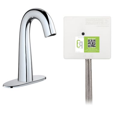 Click here to see Chicago Faucet EQ-C12A-53ABCP Chicago Faucets EQ-C12A-53ABCP EQ Chrome EQ High Arc Series Lavatory Sink Faucet with Hands-free Infrared Detection
