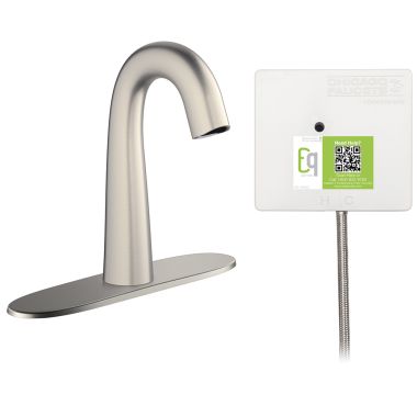 Click here to see Chicago Faucet EQ-C13A-41ABBN Chicago Faucets EQ-C13A-41ABBN EQ Brushed Nickel EQ High Arc Series Lavatory Sink Faucet with Hands-free Infrared Detection