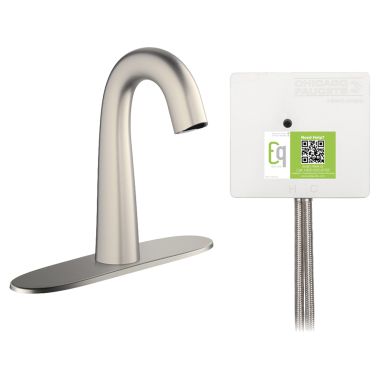 Click here to see Chicago Faucet EQ-C13A-32ABBN Chicago Faucets EQ-C13A-32ABBN EQ Brushed Nickel EQ High Arc Series Lavatory Sink Faucet with Hands-free Infrared Detection