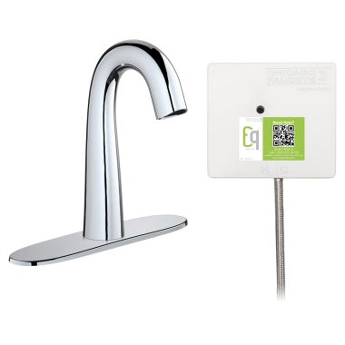 Click here to see Chicago Faucet EQ-C13A-41ABCP Chicago Faucets EQ-C13A-41ABCP EQ Chrome EQ High Arc Series Lavatory Sink Faucet with Hands-free Infrared Detection