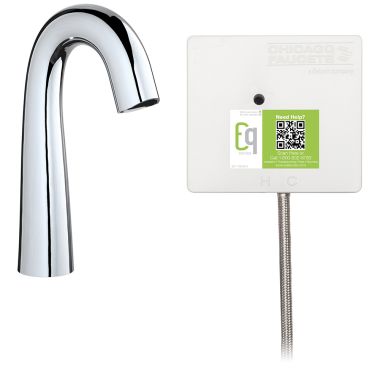 Click here to see Chicago Faucet EQ-C11A-51ABCP Chicago Faucets EQ-C11A-51ABCP EQ Chrome EQ High Arc Series Lavatory Sink Faucet with Hands-free Infrared Detection