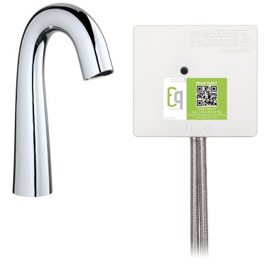 Click here to see Chicago Faucet EQ-C11A-33ABCP Chicago Faucets EQ-C11A-33ABCP EQ Chrome EQ High Arc Series Lavatory Sink Faucet with Hands-free Infrared Detection