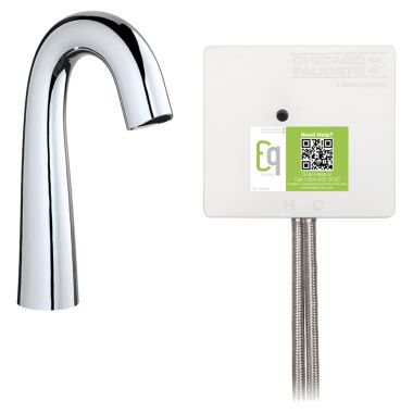 Click here to see Chicago Faucet EQ-C11A-11ABCP Chicago Faucets EQ-C11A-11ABCP EQ Chrome EQ High Arc Series Lavatory Sink Faucet with Hands-free Infrared Detection