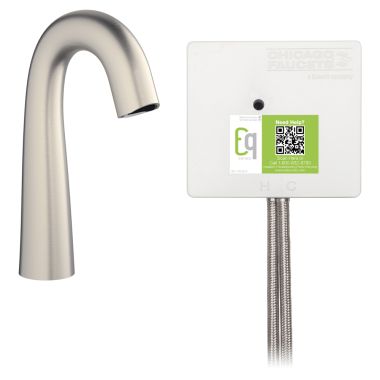 Click here to see Chicago Faucet EQ-C11A-13ABBN Chicago Faucets EQ-C11A-13ABBN EQ Brushed Nickel EQ High Arc Series Lavatory Sink Faucet with Hands-free Infrared Detection